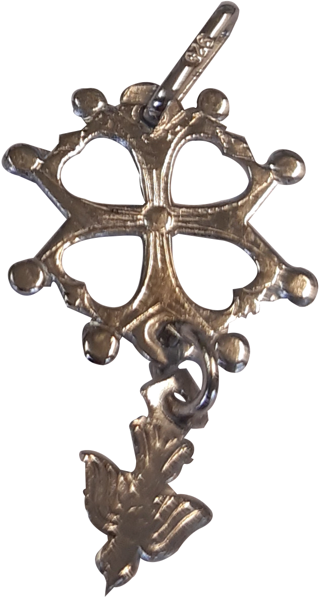Croix huguenote argent 2 cm